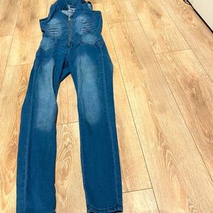 Blue denim tank top jumper